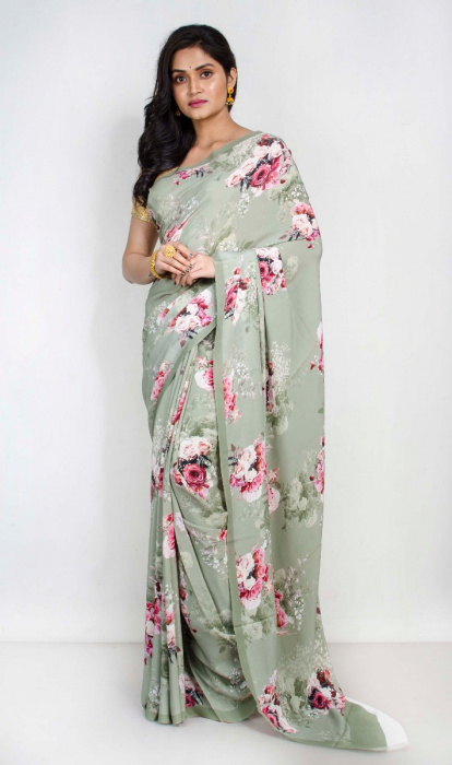 CREPE PRINTED SAREE
