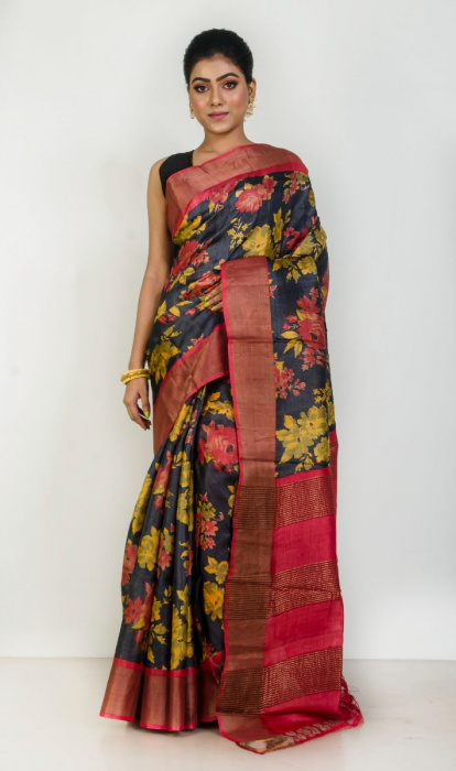 PRINTED TUSSAR SAREE
