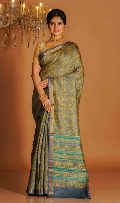 TUSSAR PRINTED SAREE