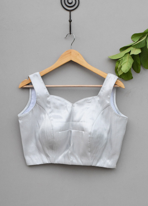 SILVER BROCADE BLOUSE