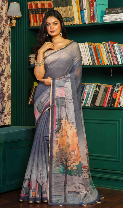 SEMI LINEN SAREE