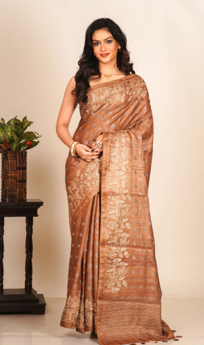 TUSSAR EMBROIDERY SAREE