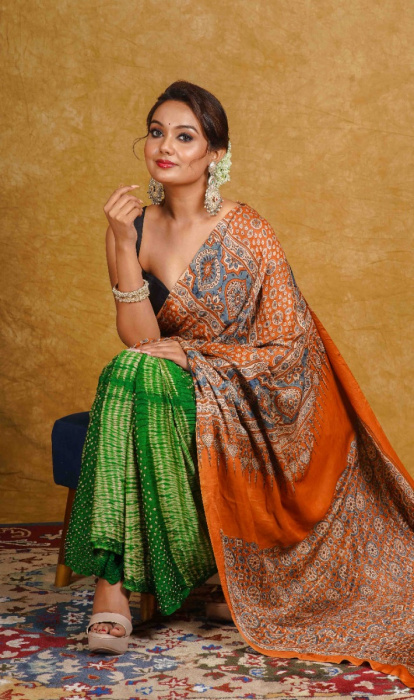 BANDHEJ FUSION SAREE