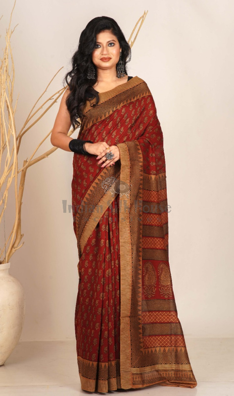 PRINTED MAHESHWARI SAREE