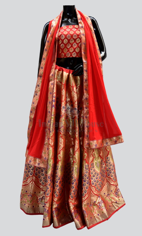 BROCADE UNSTITCHED LEHENGA