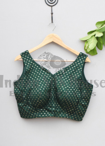 GREEN SEQUINS BLOUSE
