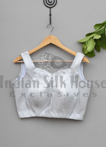 SILVER BROCADE BLOUSE