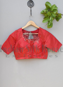 RED SILK BLOUSE