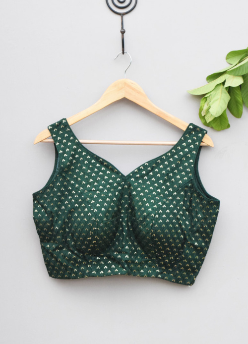 GREEN SEQUINS BLOUSE