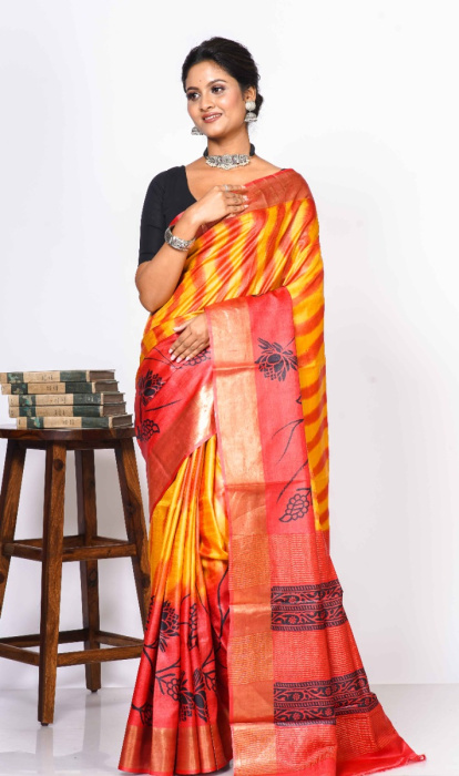 TUSSAR PRINTED SAREE